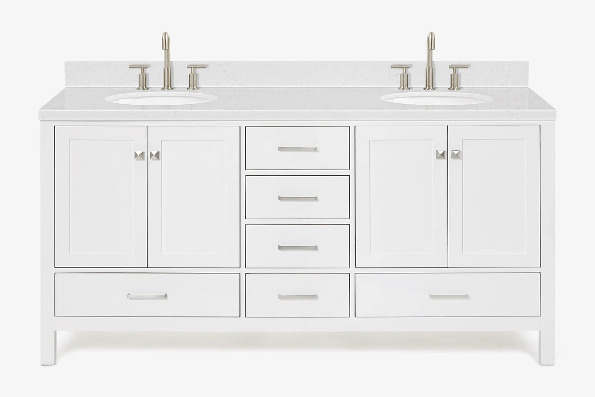 Ariel cambridge (73") double oval sink vanity set.