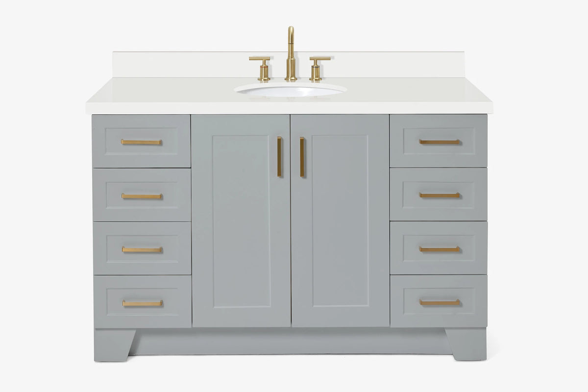 Ariel taylor (54"& 55") single oval sink vanity with marble (0.75" & 1.5")countertop.