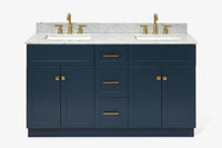 Ariel hamlet (60"& 61") double rectangle sink vanity with (0.75"& 1.5") countertop.