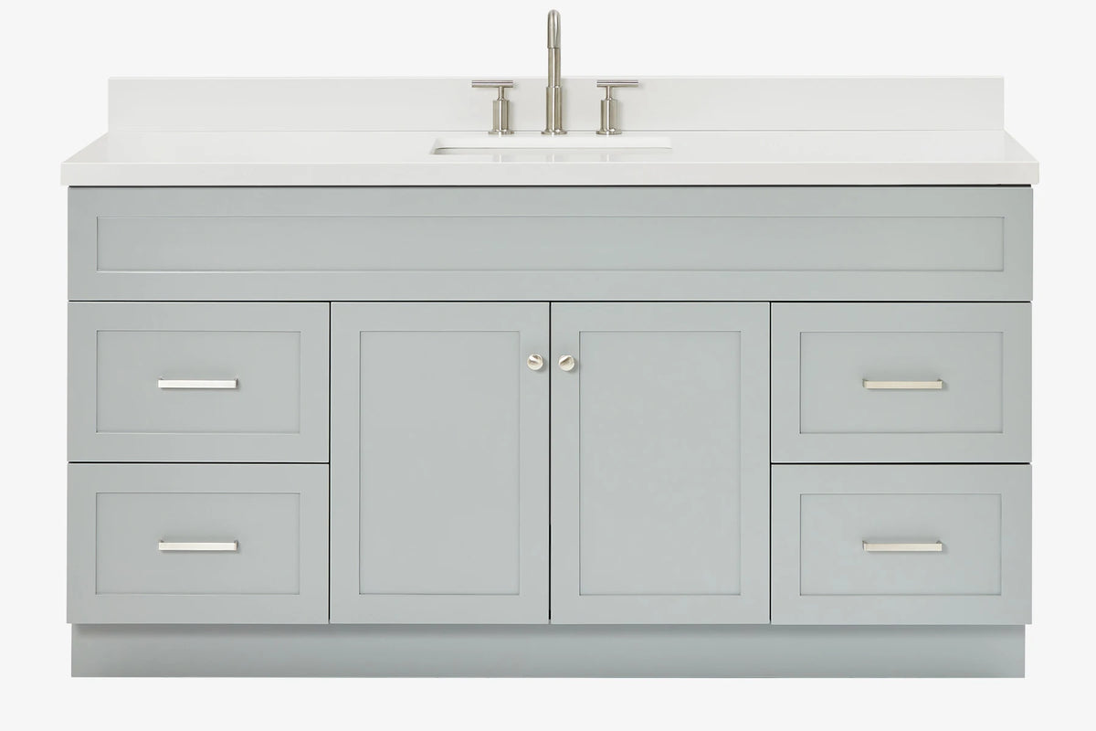 Ariel hamlet(66"&67") inch single rectangle sink vanity with marble countertop (0.75"&1.5") edge.