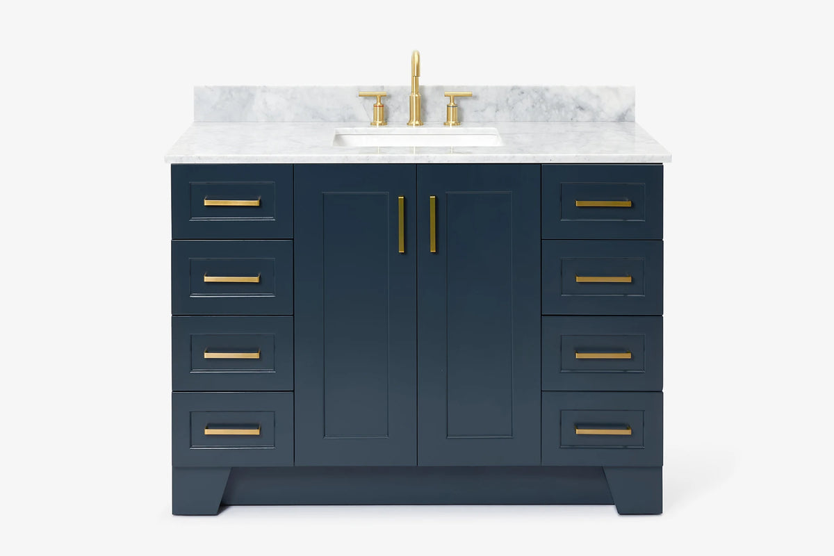 Ariel taylor (48"& 49") single rectangle sink vanity with marble (0.75" & 1.5") countertop.