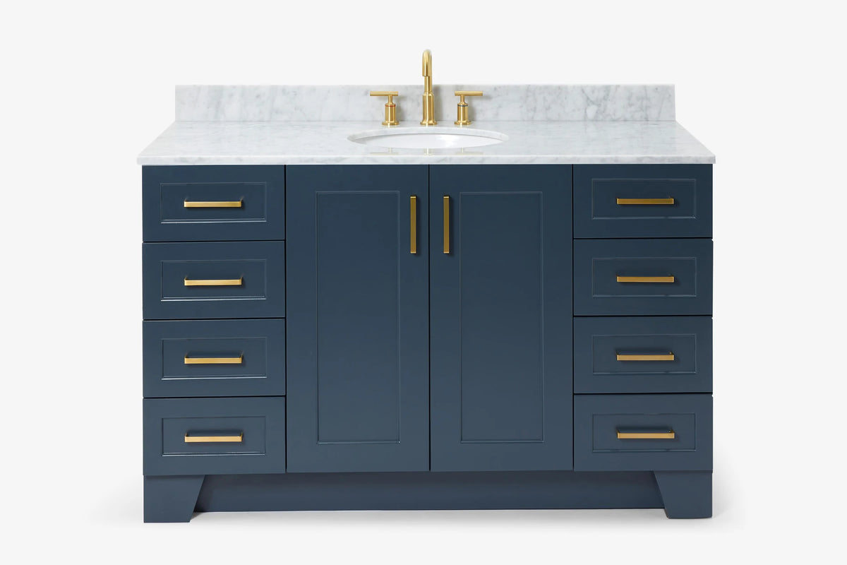 Ariel taylor (54"& 55") single oval sink vanity with marble (0.75" & 1.5")countertop.