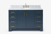 Ariel taylor (54"& 55") single oval sink vanity with marble (0.75" & 1.5")countertop.