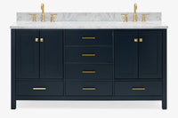 Ariel cambridge (66"&67") in double oval sink bathroom vanity with marble countertop (0.75" & 1.5").