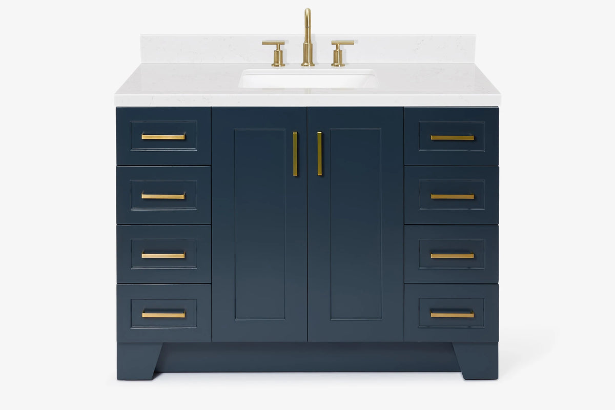 Ariel taylor (48"& 49") single rectangle sink vanity with marble (0.75" & 1.5") countertop.