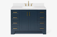 Ariel taylor (48"& 49") single rectangle sink vanity with marble (0.75" & 1.5") countertop.
