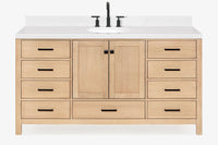 Ariel Cambridge (66" & 67") in single oval sink vanity with marble countertop (0.75" & 1.5").