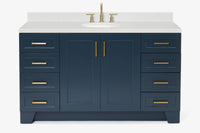 Ariel taylor (60"& 61")single oval sink vanity with marble (0.75"& 1.5") countertop.