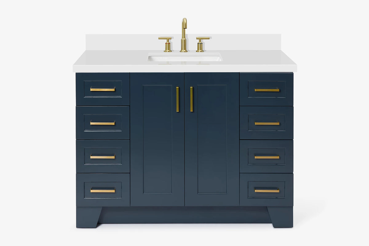Ariel taylor (48"& 49") single rectangle sink vanity with marble (0.75" & 1.5") countertop.