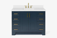 Ariel taylor (48"& 49") single rectangle sink vanity with marble (0.75" & 1.5") countertop.