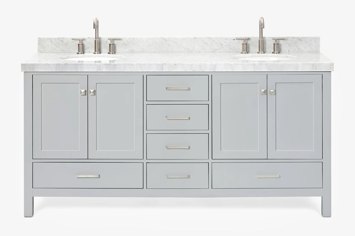 Ariel cambridge (73") double oval sink vanity set.