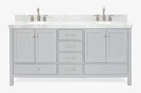 Ariel cambridge (73") double oval sink vanity set.