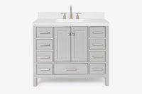 Ariel cambridge 42-43 in. single rectangle sink vanity with( 0.75, 1.5 ,2) in countertop
