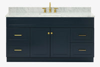 Ariel hamlet(66"&67") inch single rectangle sink vanity with marble countertop (0.75"&1.5") edge.