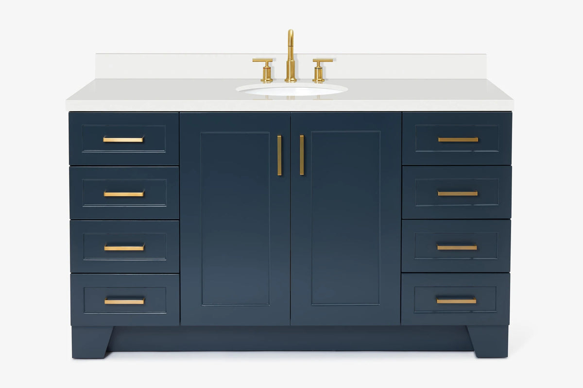 Ariel taylor (60"& 61")single oval sink vanity with marble (0.75"& 1.5") countertop.