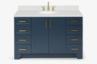 Ariel taylor (54"& 55") single oval sink vanity with marble (0.75" & 1.5")countertop.