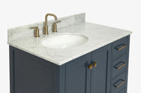 Ariel cambridge 36-37 in. left offset oval single sink vanity with (0.75,1.5,2) in countertop