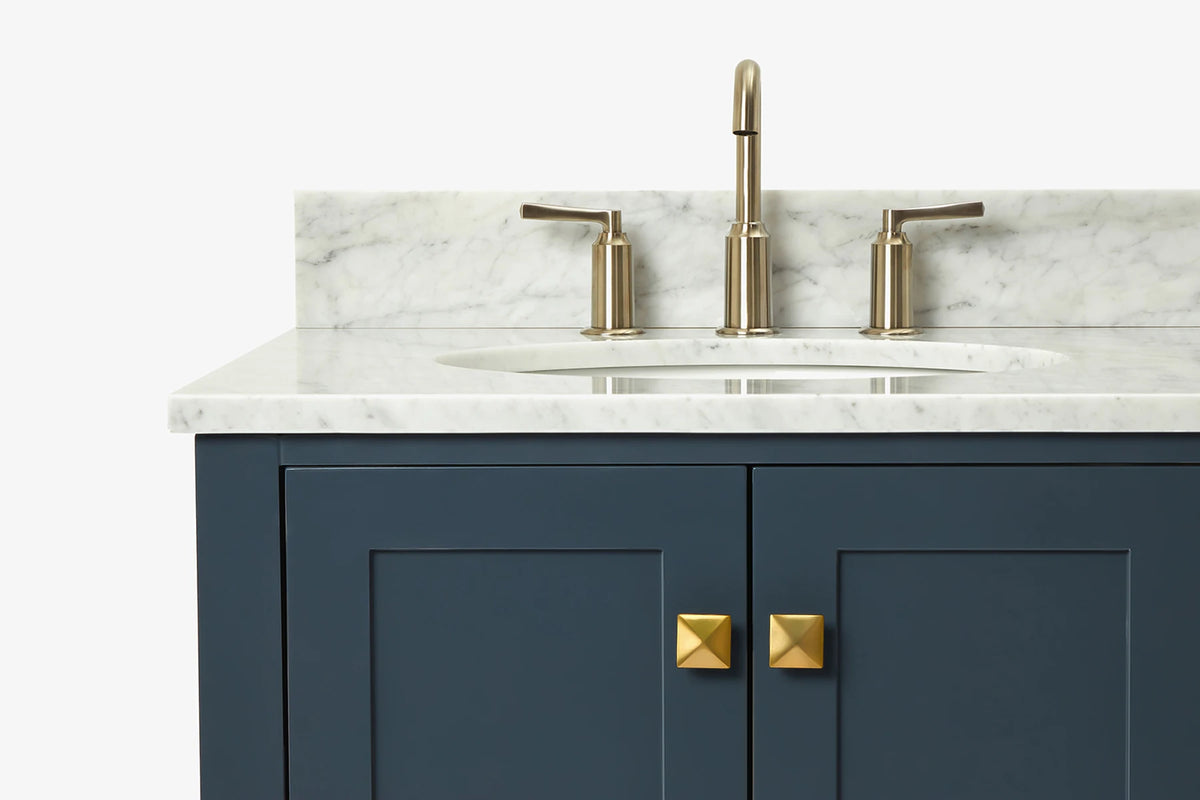 Ariel cambridge 36-37 in. left offset oval single sink vanity with (0.75,1.5,2) in countertop