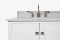 Ariel cambridge 36-37 in. left offset oval single sink vanity with (0.75,1.5,2) in countertop