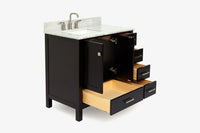 Ariel cambridge 36-37 in. left offset rectangle single sink vanity with (0.75,1.5,2) in countertop