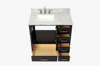 Ariel cambridge 36-37 in. left offset rectangle single sink vanity with (0.75,1.5,2) in countertop