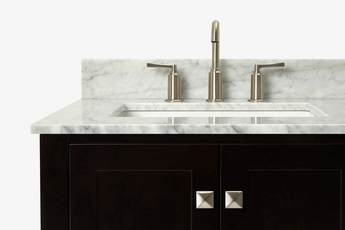 Ariel cambridge 36-37 in. left offset rectangle single sink vanity with (0.75,1.5,2) in countertop