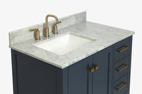 Ariel cambridge 36-37 in. left offset rectangle single sink vanity with (0.75,1.5,2) in countertop