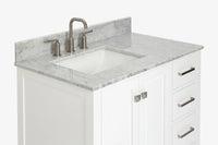 Ariel cambridge 36-37 in. left offset rectangle single sink vanity with (0.75,1.5,2) in countertop
