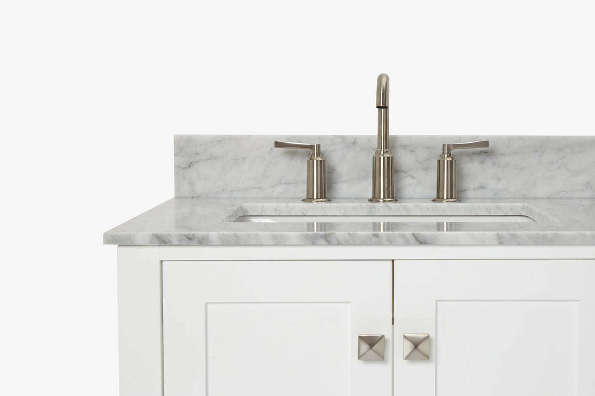 Ariel cambridge 36-37 in. left offset rectangle single sink vanity with (0.75,1.5,2) in countertop