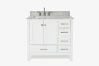 Ariel cambridge 36-37 in. left offset rectangle single sink vanity with (0.75,1.5,2) in countertop