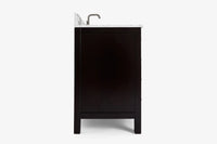 Ariel cambridge 36-37 in. right offset rectangle single sink vanity with carrara (0.75,1.5,2) in countertop