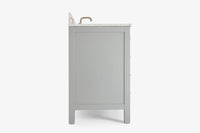 Ariel cambridge 36-37 in. right offset rectangle single sink vanity with carrara (0.75,1.5,2) in countertop