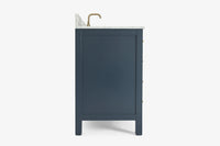 Ariel cambridge 36-37 in. right offset rectangle single sink vanity with carrara (0.75,1.5,2) in countertop