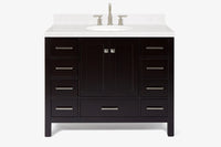 Ariel cambridge(42" & 43") single oval sink vanity with marble (0.75",1.5" & 2") in countertop