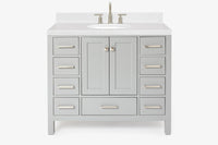 Ariel cambridge(42" & 43") single oval sink vanity with marble (0.75",1.5" & 2") in countertop