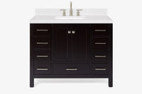 Ariel cambridge 42-43 in. single rectangle sink vanity with( 0.75, 1.5 ,2) in countertop