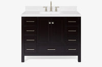 Ariel cambridge 42-43 in. single rectangle sink vanity with( 0.75, 1.5 ,2) in countertop