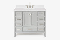Ariel cambridge 42-43 in. single rectangle sink vanity with( 0.75, 1.5 ,2) in countertop