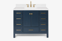 Ariel cambridge 42-43 in. single rectangle sink vanity with( 0.75, 1.5 ,2) in countertop