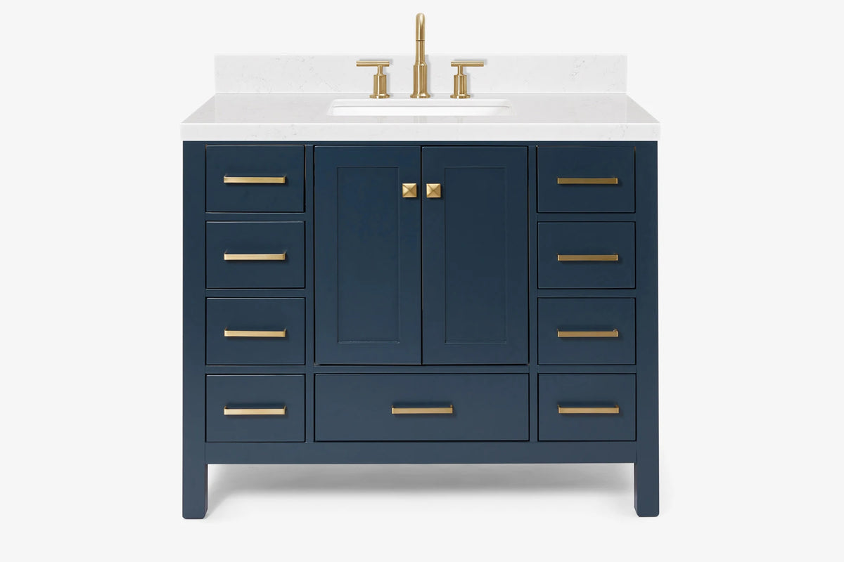 Ariel cambridge 42-43 in. single rectangle sink vanity with( 0.75, 1.5 ,2) in countertop