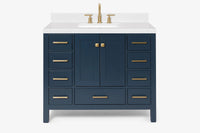 Ariel cambridge 42-43 in. single rectangle sink vanity with( 0.75, 1.5 ,2) in countertop