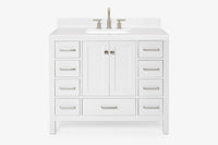 Ariel cambridge 42-43 in. single rectangle sink vanity with( 0.75, 1.5 ,2) in countertop