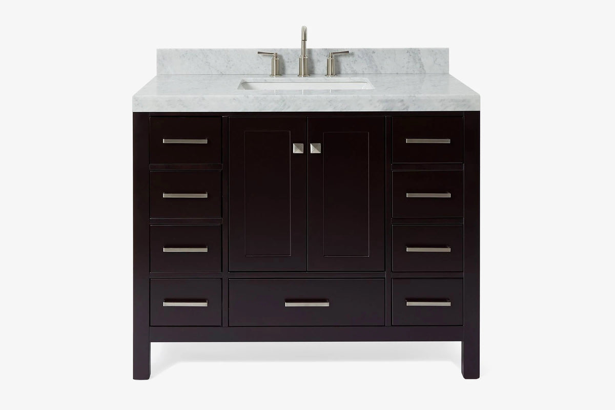 Ariel cambridge 42-43 in. single rectangle sink vanity with( 0.75, 1.5 ,2) in countertop
