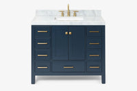 Ariel cambridge 42-43 in. single rectangle sink vanity with( 0.75, 1.5 ,2) in countertop