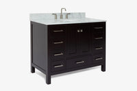 Ariel cambridge(42" & 43") single oval sink vanity with marble (0.75",1.5" & 2") in countertop
