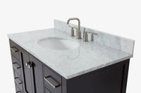 Ariel cambridge(42" & 43") single oval sink vanity with marble (0.75",1.5" & 2") in countertop