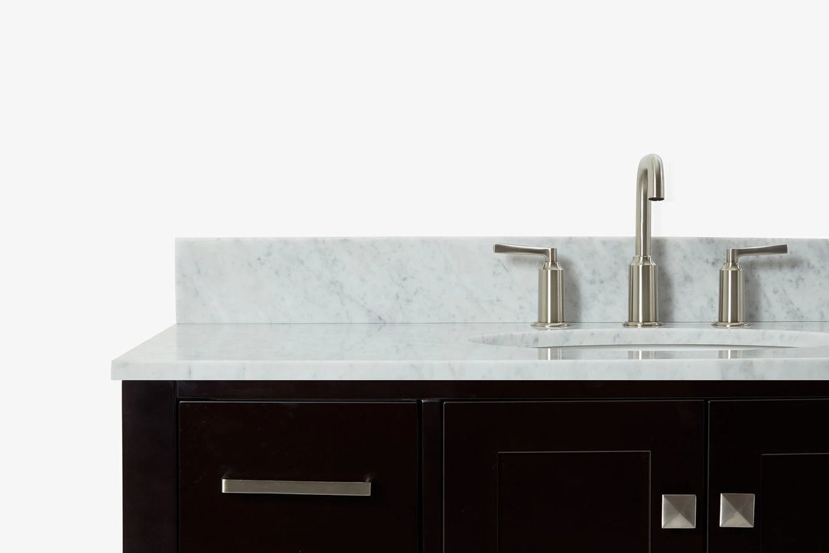 Ariel cambridge(42" & 43") single oval sink vanity with marble (0.75",1.5" & 2") in countertop