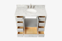 Ariel cambridge(42" & 43") single oval sink vanity with marble (0.75",1.5" & 2") in countertop