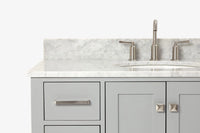 Ariel cambridge(42" & 43") single oval sink vanity with marble (0.75",1.5" & 2") in countertop