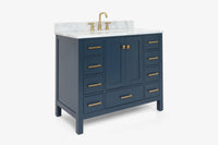 Ariel cambridge(42" & 43") single oval sink vanity with marble (0.75",1.5" & 2") in countertop
